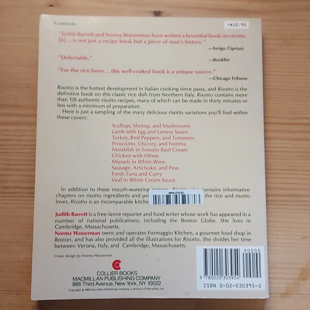 Risotto Cookbook More than 100 Recipes Barrett and Wasserman